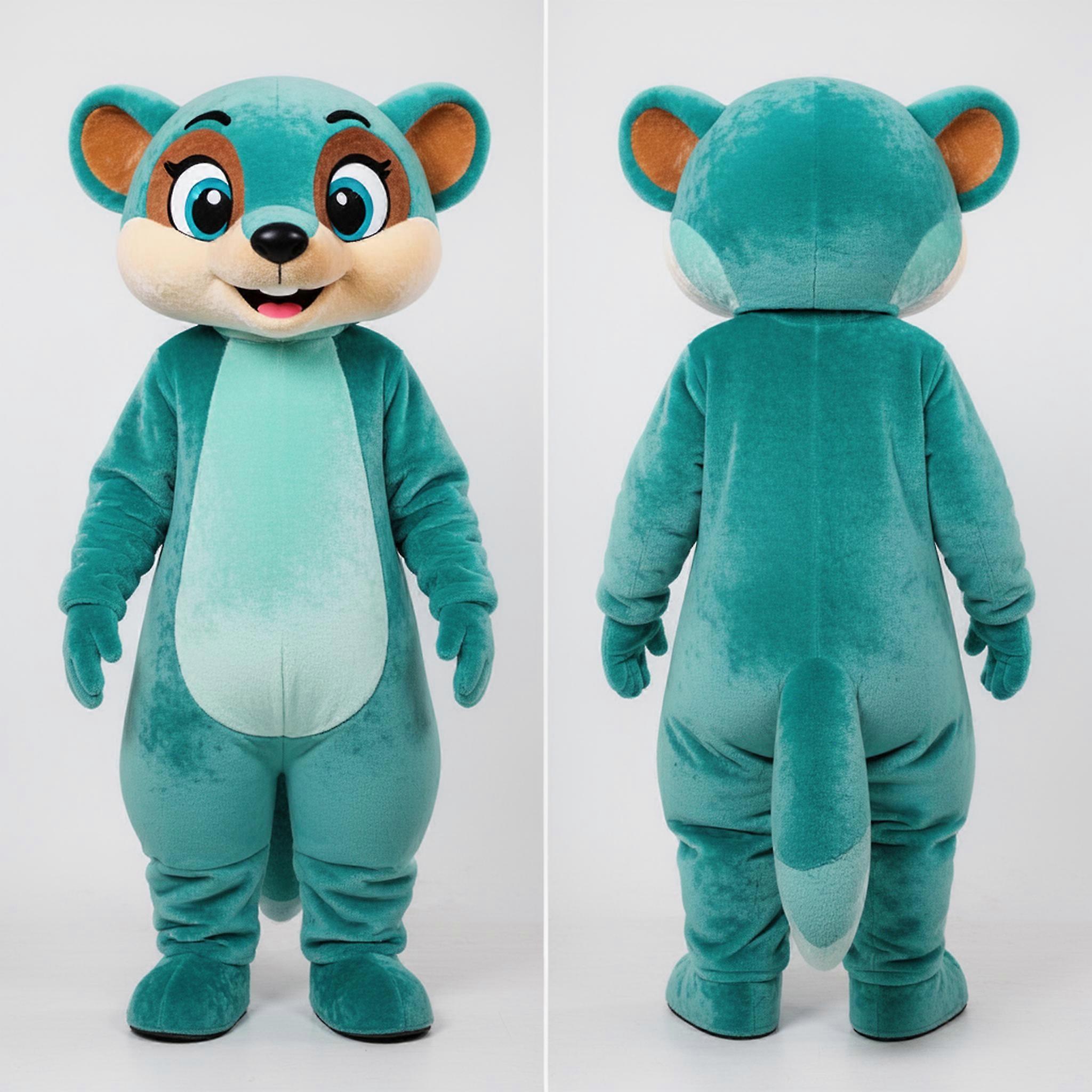 MASTICOT Teal Cartoon Mongoose Mascot