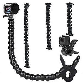 Flex Clamp Arm Mount With Adjustable Gooseneck Flexible Jaws Clip Bracket Holder For GoPro Hero 10 9 8 7 4 Action Camera 8 Joints Not an EMO 904