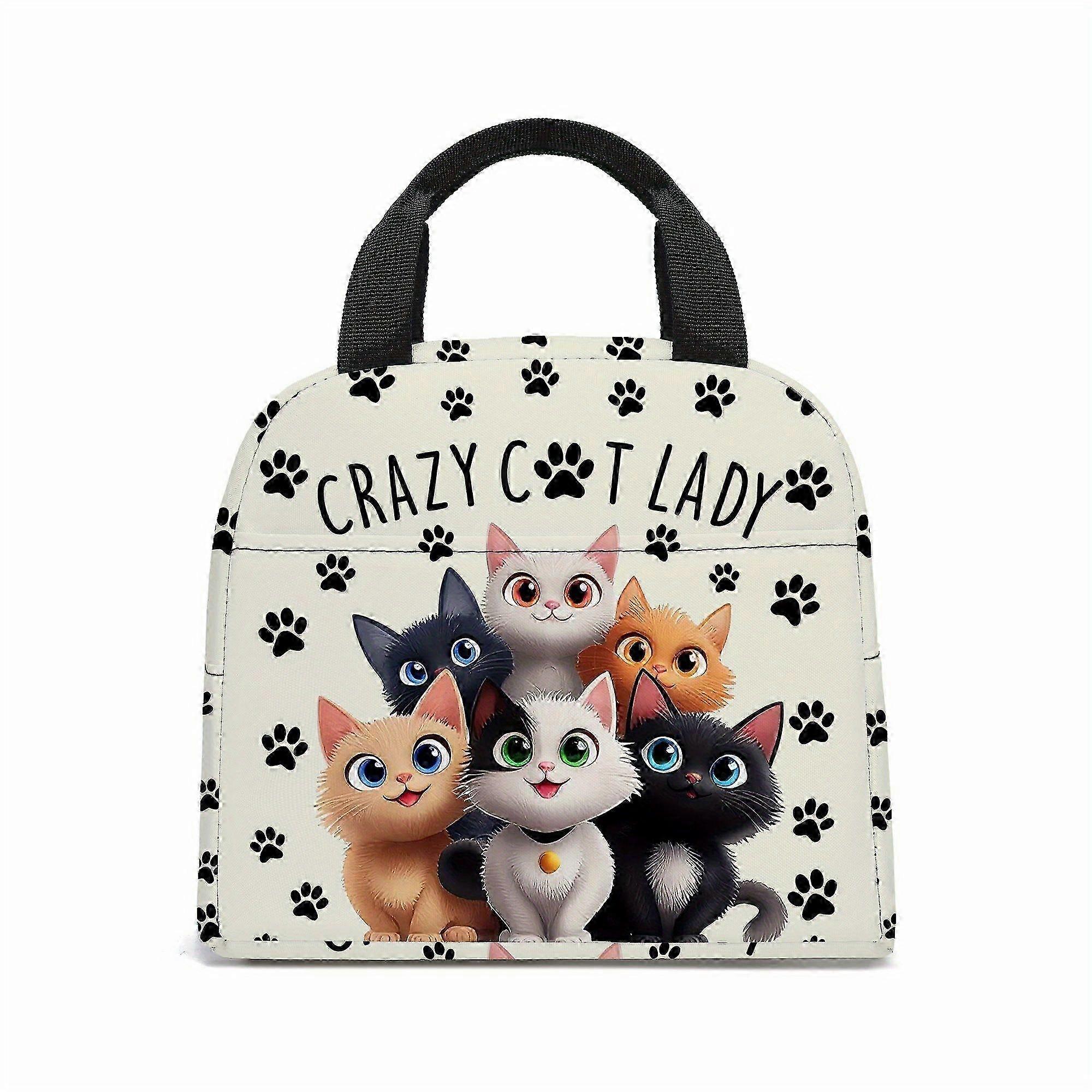 Thermal Cat Print Lunch Tote