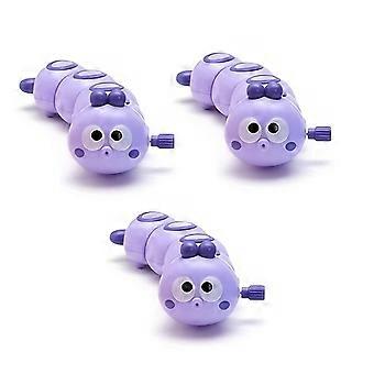 Purple Wind Up Caterpillar Toy Set 3Pcs  STEM Educational Toddler Toy, Safe NonToxic Crawling Action