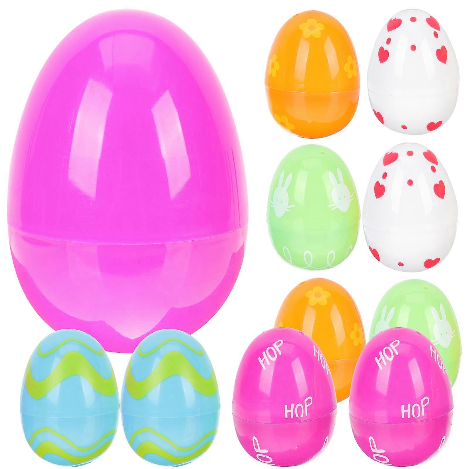 Plastic Fillable Easter Eggs Egg Shape Candy Boxes for Decoration 13Pcs