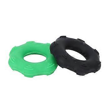 2pcs Finger Grip Strength Trainer Men Women Silicone Elastic Hand Grip Strengthener 50lb (Dark Green Black) COX