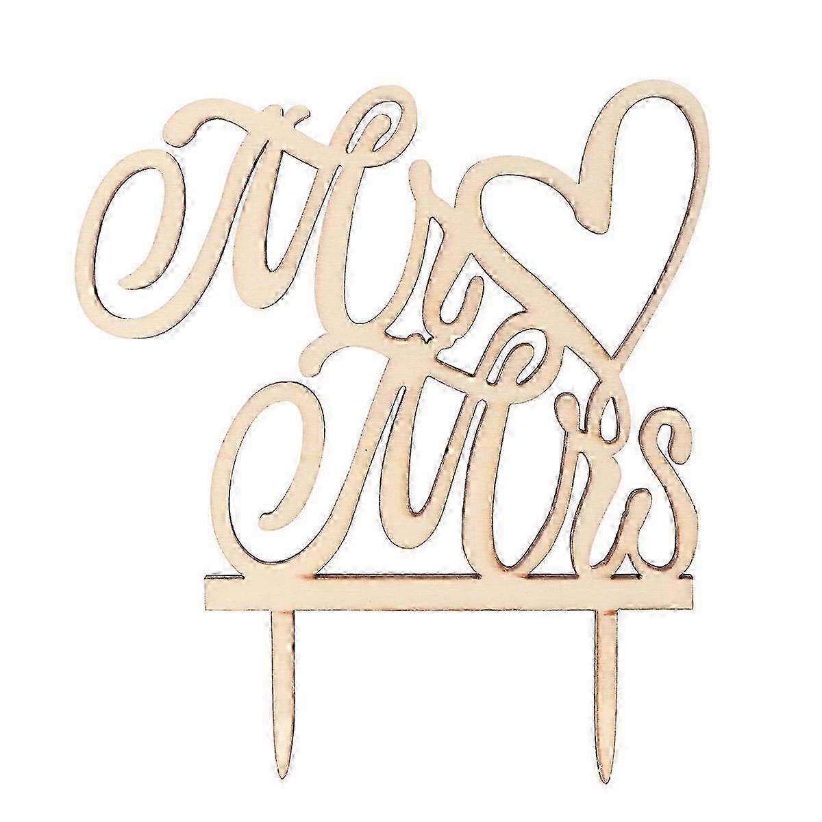 Wood Grain Rectangle Wedding Topper