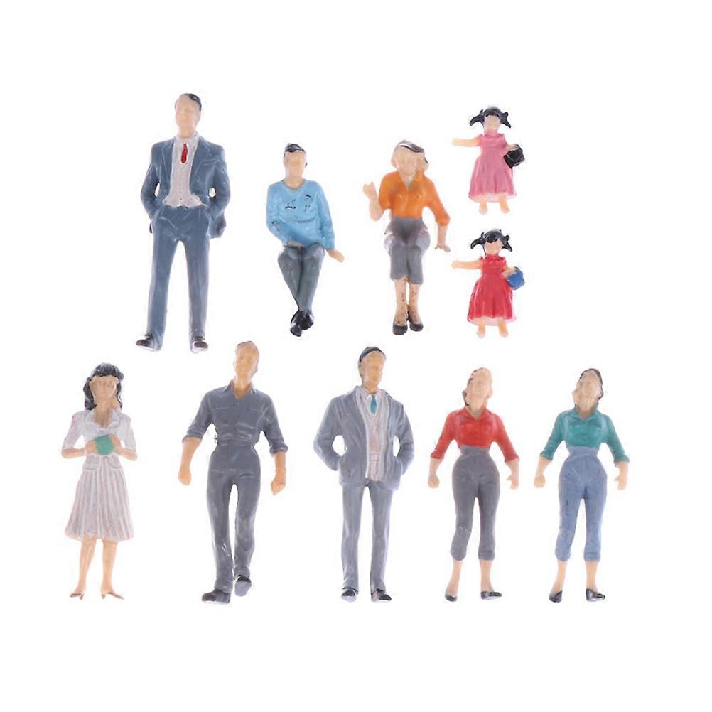 Painted Figures Train Station Layout Props for Decoration 12Pcs Assorted