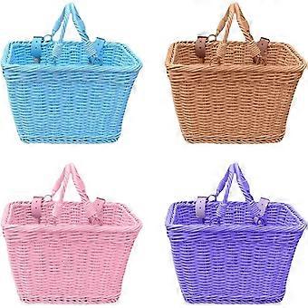Bike Front Basket Hand Woven, Durable Children's Bicycle Storage, Front Bicycle Basket For Outdoor Family Rides-Good
