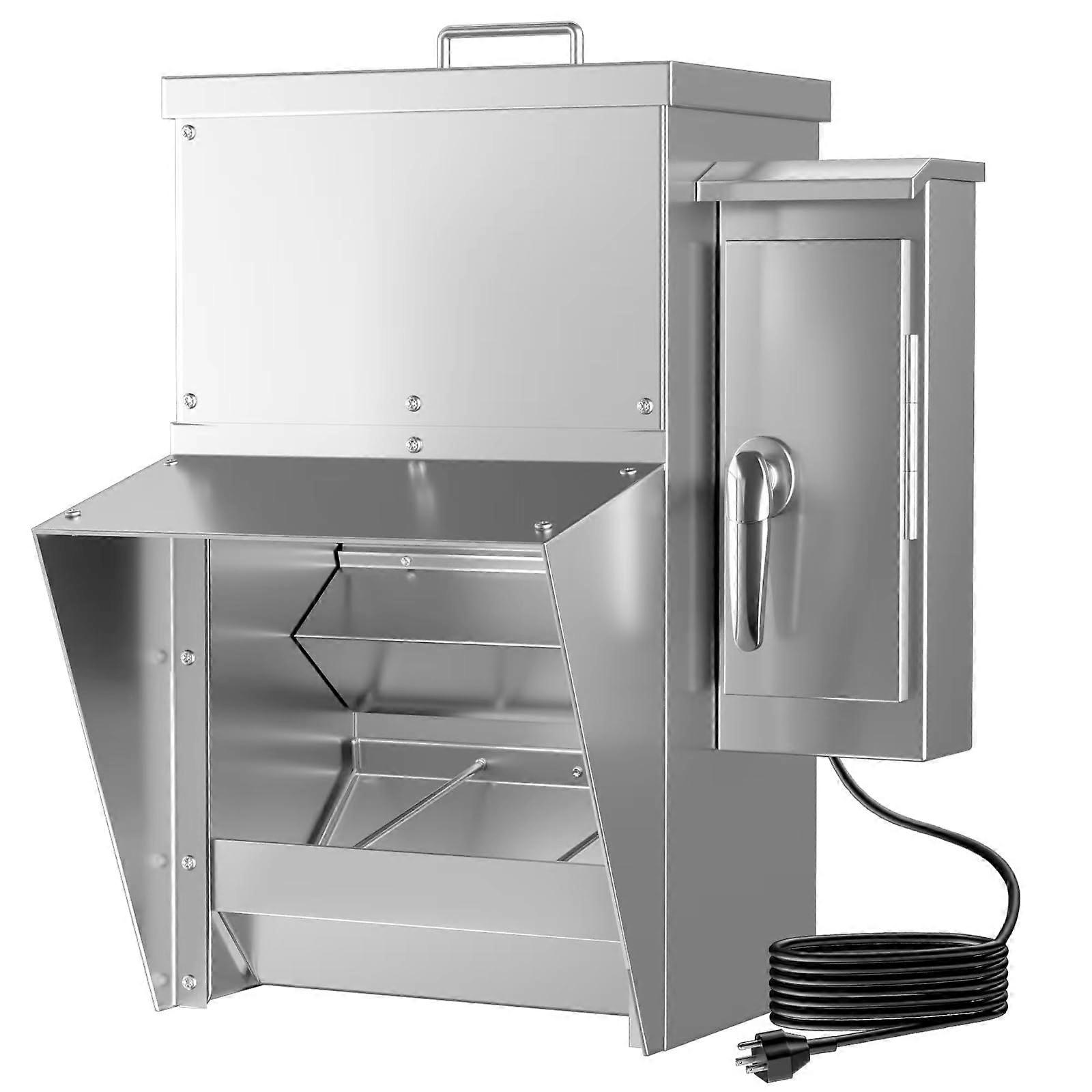Automatic Chicken Feeder with Timer, 25LB Stainless Steel, Weatherproof Wall Mount, Portion Control