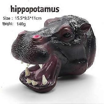 Natural Latex Hippo Hand Puppet, Soft Flexible, Kids Adults Educational Toy