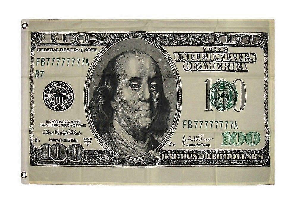 Maison, billet de cent dollars, drapeau.