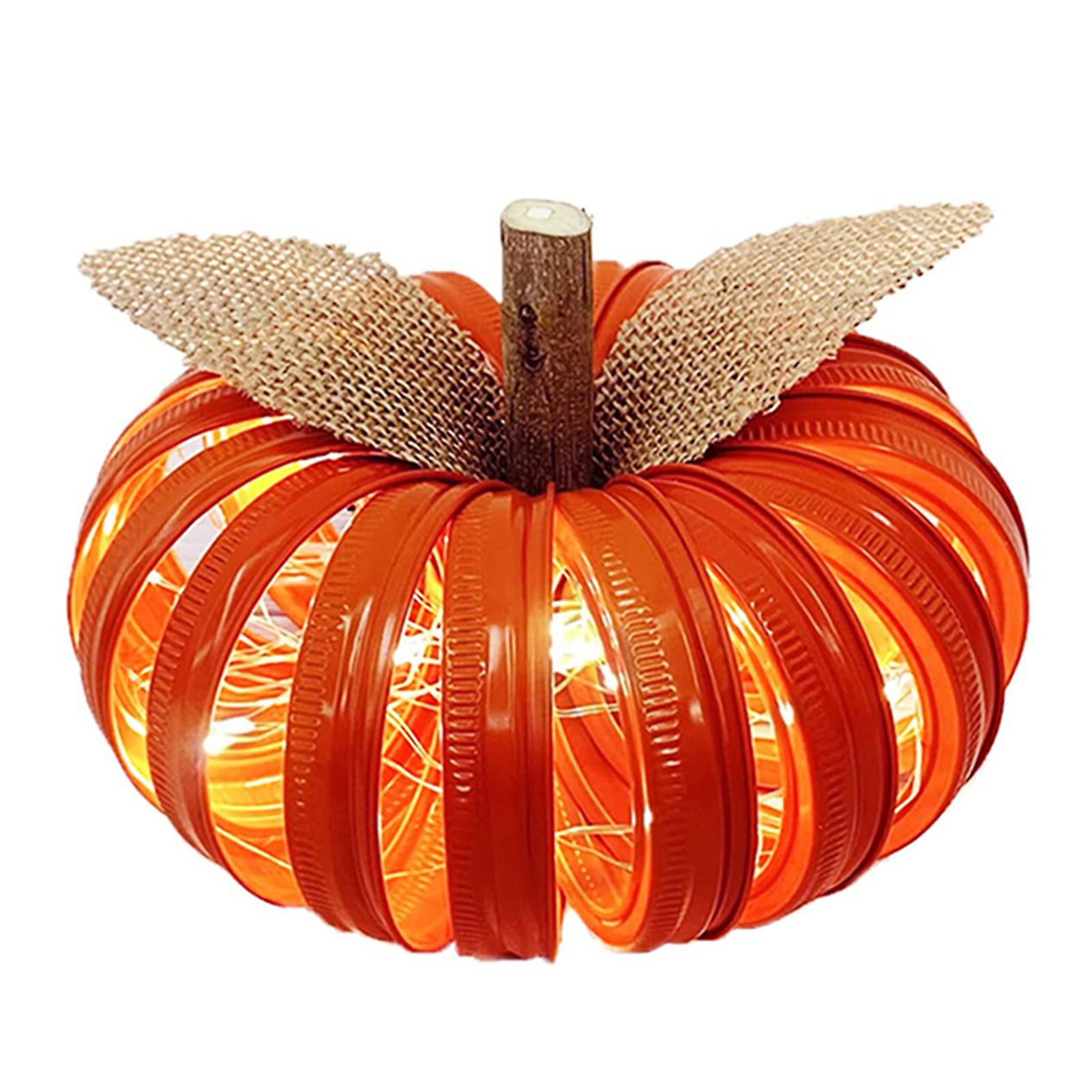 Home Light Up Mason Jar Pumpkin Kitchen Holiday Fall Decorations