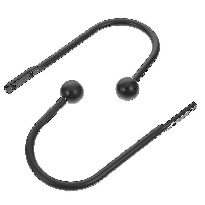 15.5X9cm Black Utility Hooks 2pcs U-shaped Curtain Hooks Metal Curtain Tiebacks Buckles Home Decora
