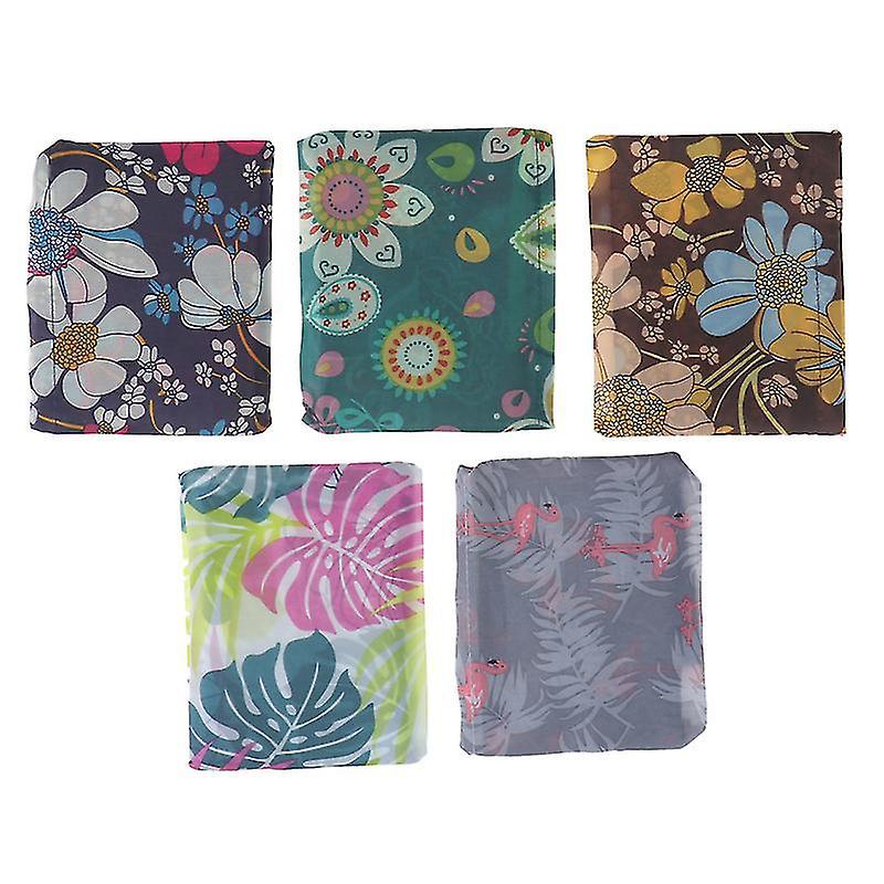 Assorted Color Paper & Plastic Shopping Bags 5pcs Large Shopping Pouch Foldable Storage Container W