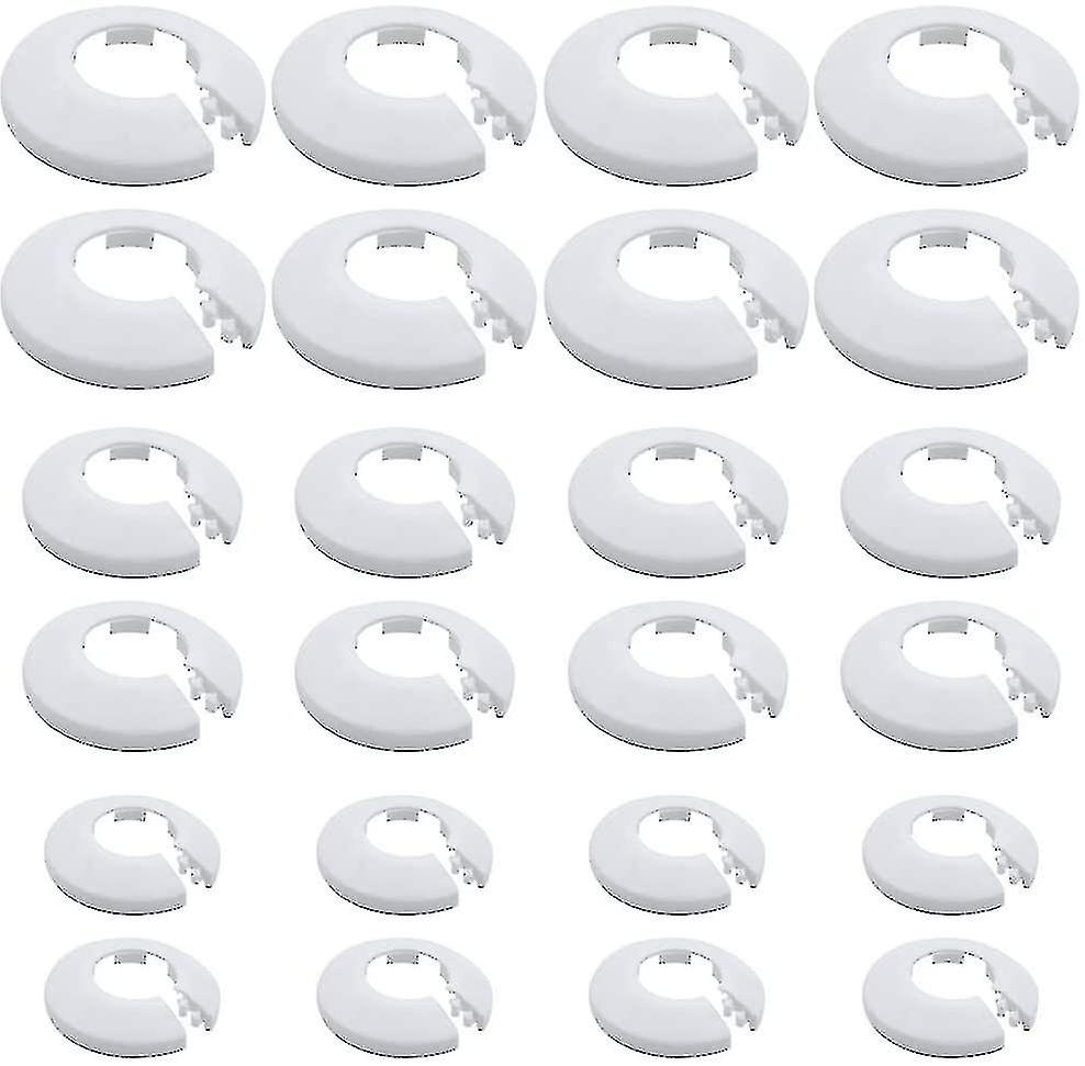 (24 stuks) Pijp kragen Witte Plastic Radiator Pijp Covers Muurflens Easy