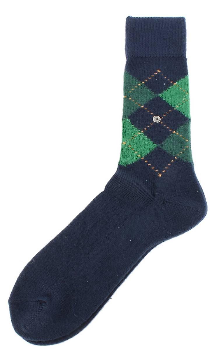 Burlington Preston Argyle Socks - Navy/Green/Dark Green
