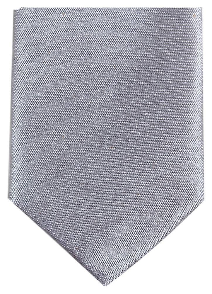 Knightsbridge Neckwear Skinny Polyester Tie - Silver