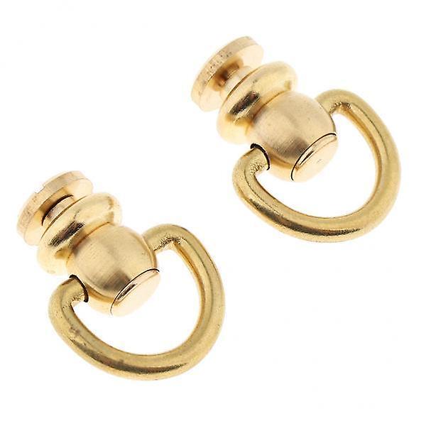 3x2pcs Swivel Rivet Studs Ball Post with Ring Screw Back Rivets D Shape