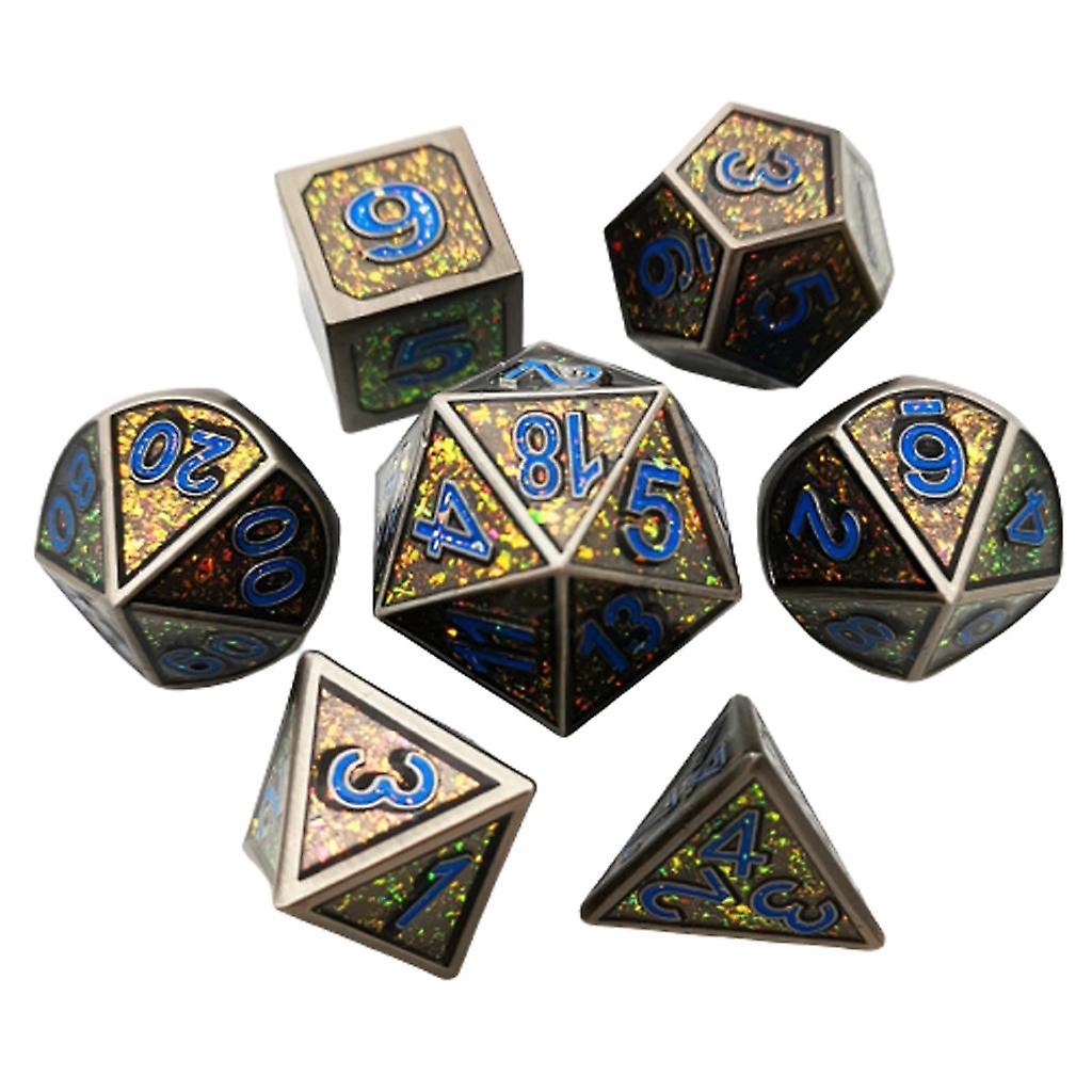 7 Pieces Metal Multi Side Dice D4 D6 D8 D10 D12 D20 Die Set A