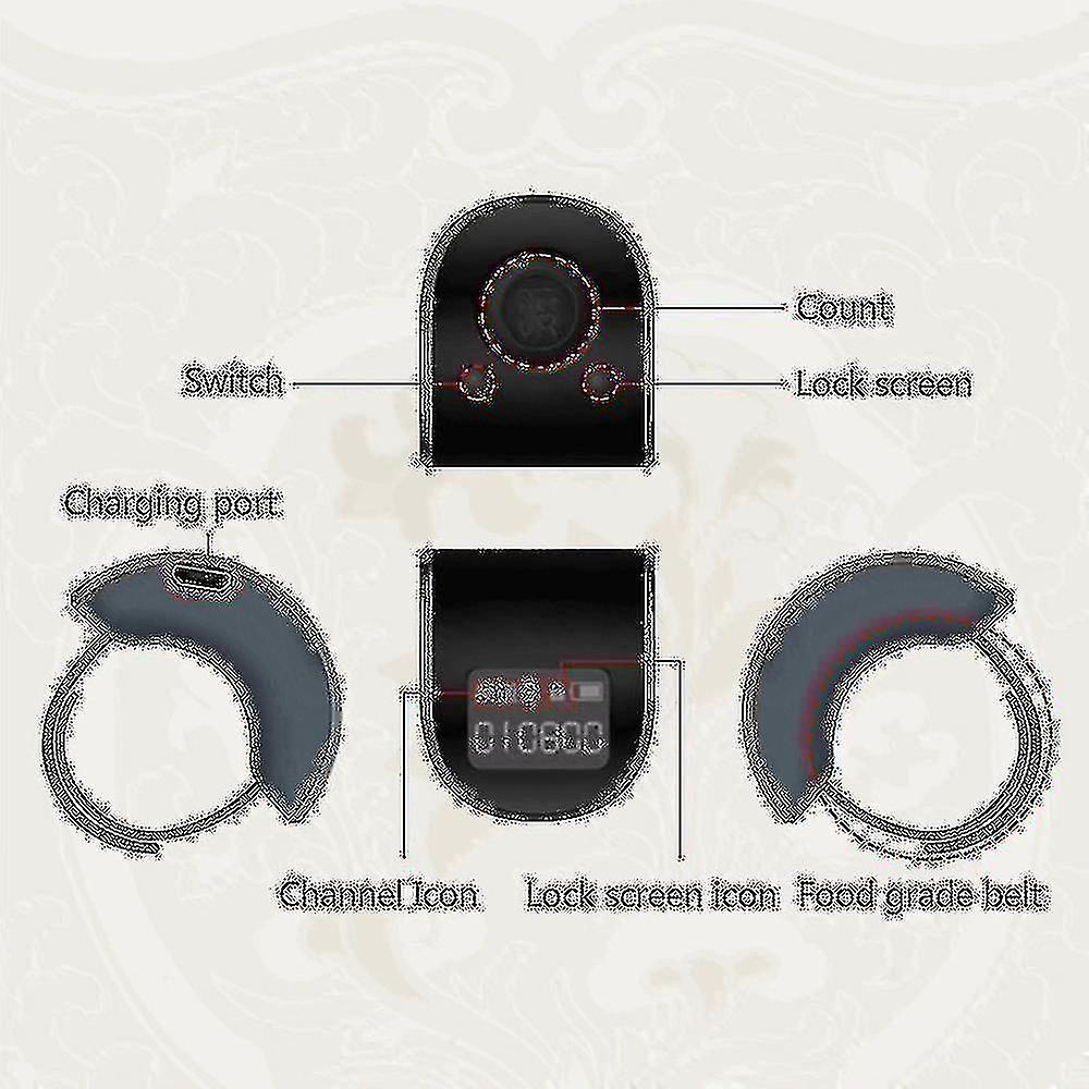 Mini Digital Lcd Electronic Finger Ring Hand Counter 6 Digit Rechargeable Counters Clicker-white