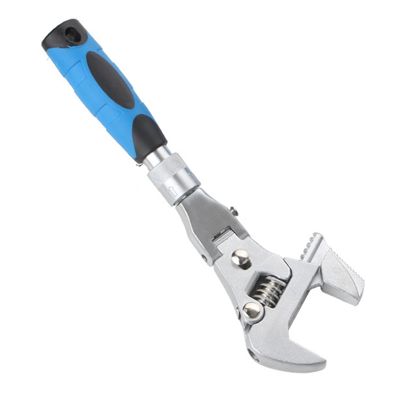 10 Inches Wrench Adjustable Telescopic Labor-saving Repairing Flexible Worm Gear 5 In 1 180 Degree Folding Pulley Wrench For Home