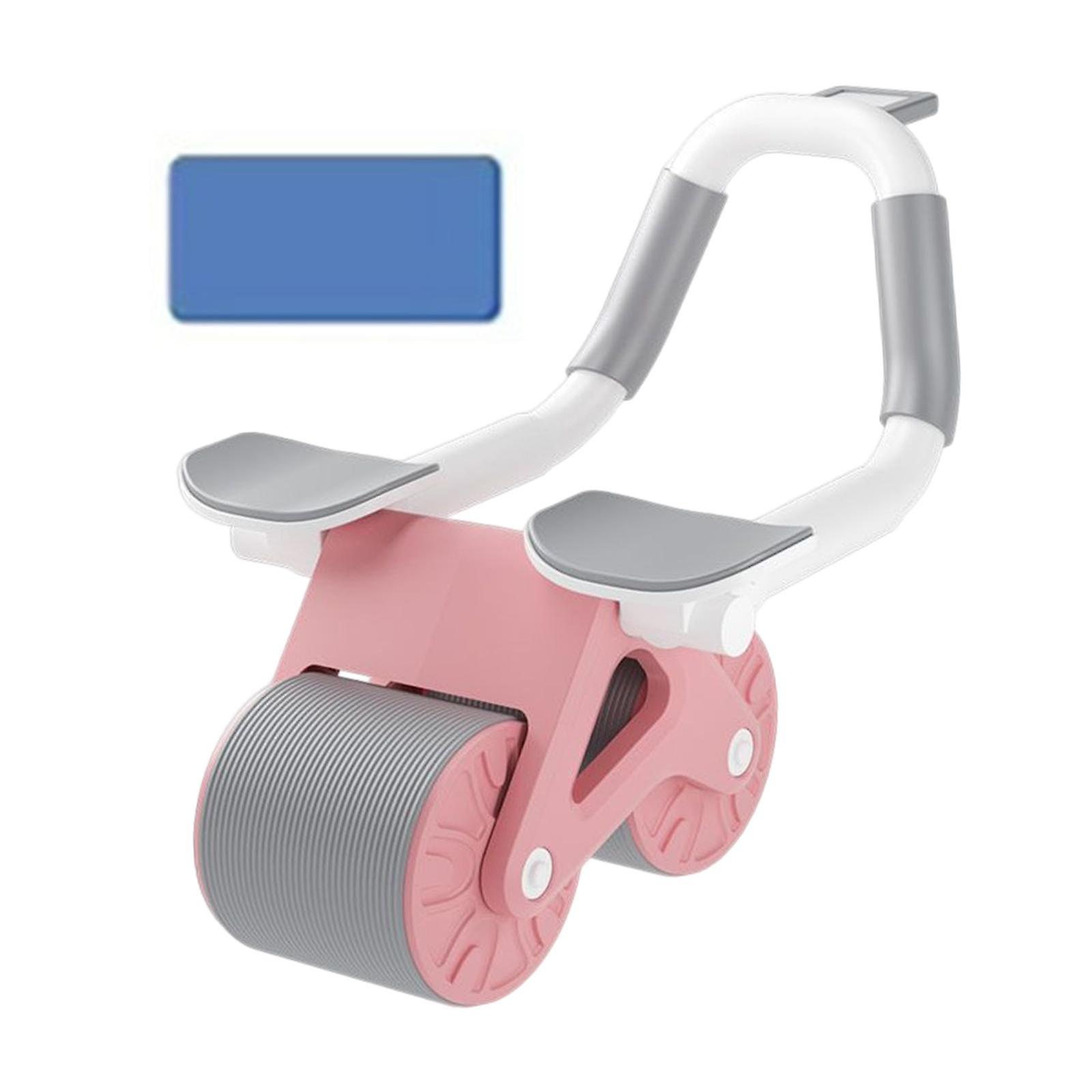 Ab Exercisers Abdominal Trainers Automatic Return Abdominal Roller Wheel Pink