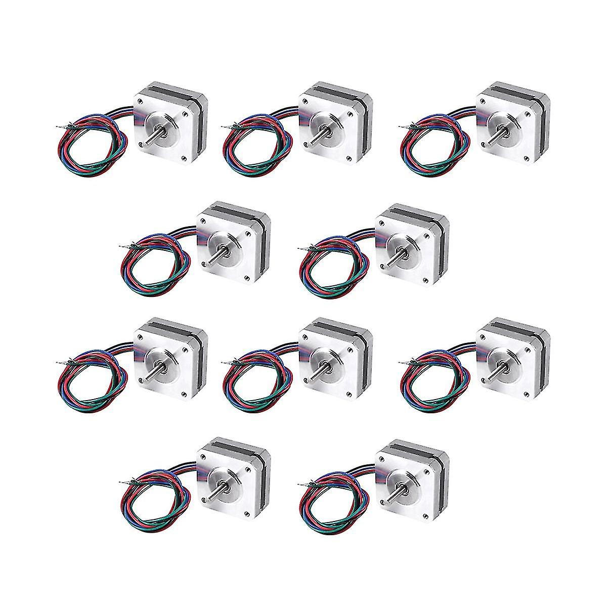 10 Pcs 17hs08-1004s 4-lead Nema 17 Stepper Motor 20mm 1a 13ncm(18.4oz.in) 42 Motor Nema 17 Stepper For Diy 3d Printer