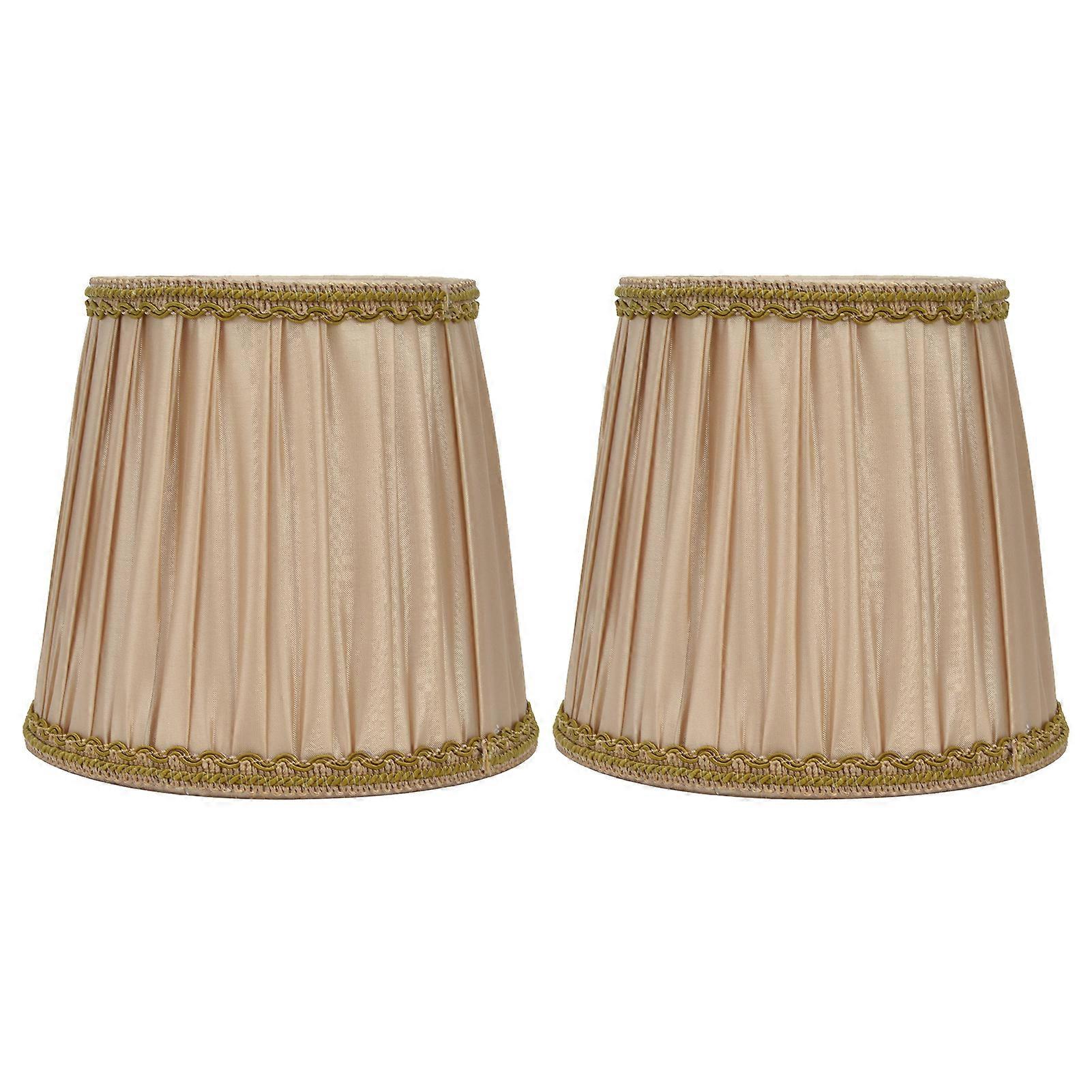2PCS Table Lamp Cover Simple Lamp Shade for E14 Screw Candlestick Lamp Table Light Chandelier Gold