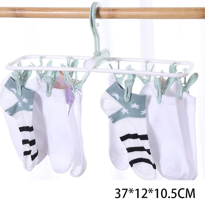 Home Drying Rack Socks Underwear Hanger Foldable Clothes Drying Rack with 12 Clothespins for Balcony