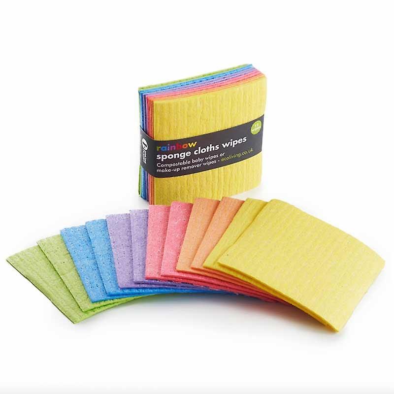 12 Rainbow Sponge Cloth Wipes