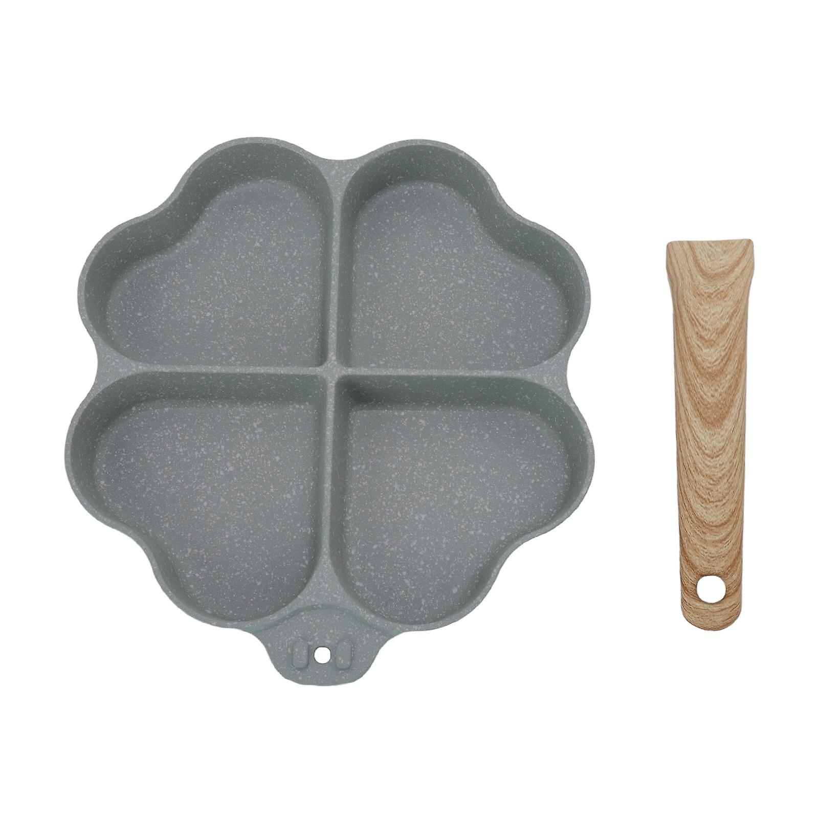 Egg Frying Pan Nonstick Heart Shaped 4 Cup Uniform Heating Pancake Pan with Handle for Kitchen