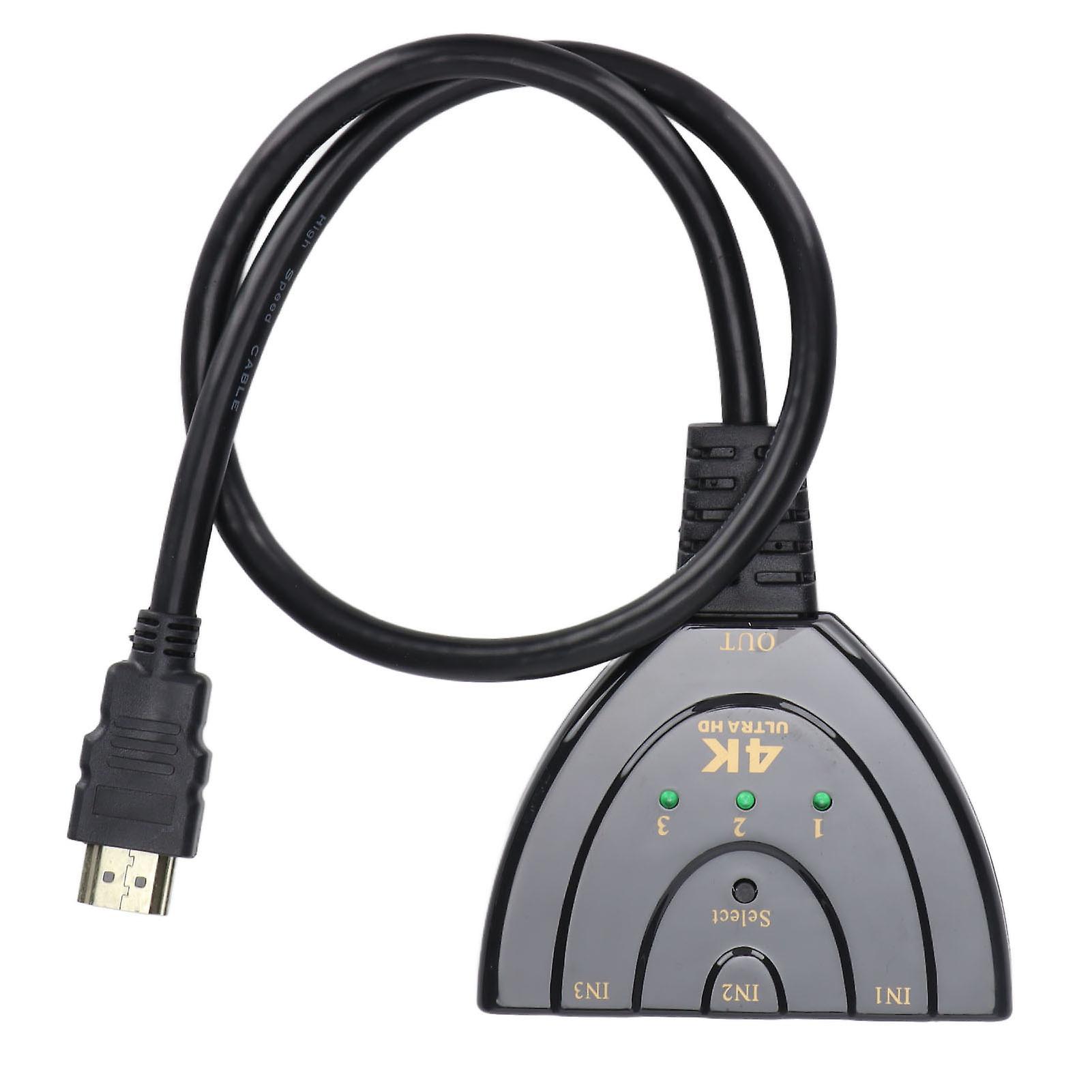 HD Multimedia Interface Switch Portable 3 in 1 Out HD Multimedia Interface Splitter Switch for HD 4K 1080P 3D Player
