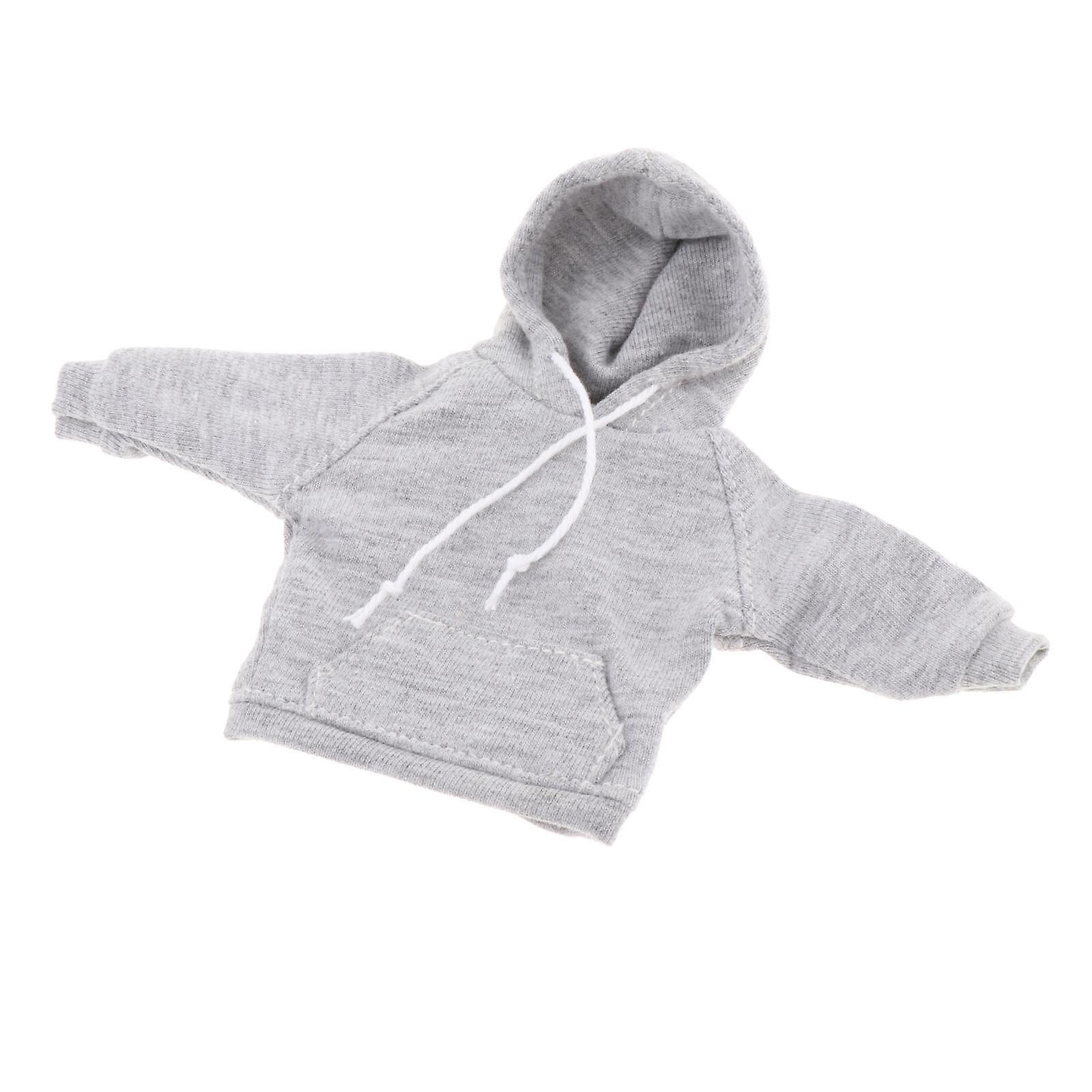 Roupas de bonecas masculinas em miniatura em escala 1/12 para figuras de 6 polegadas com capuz preto