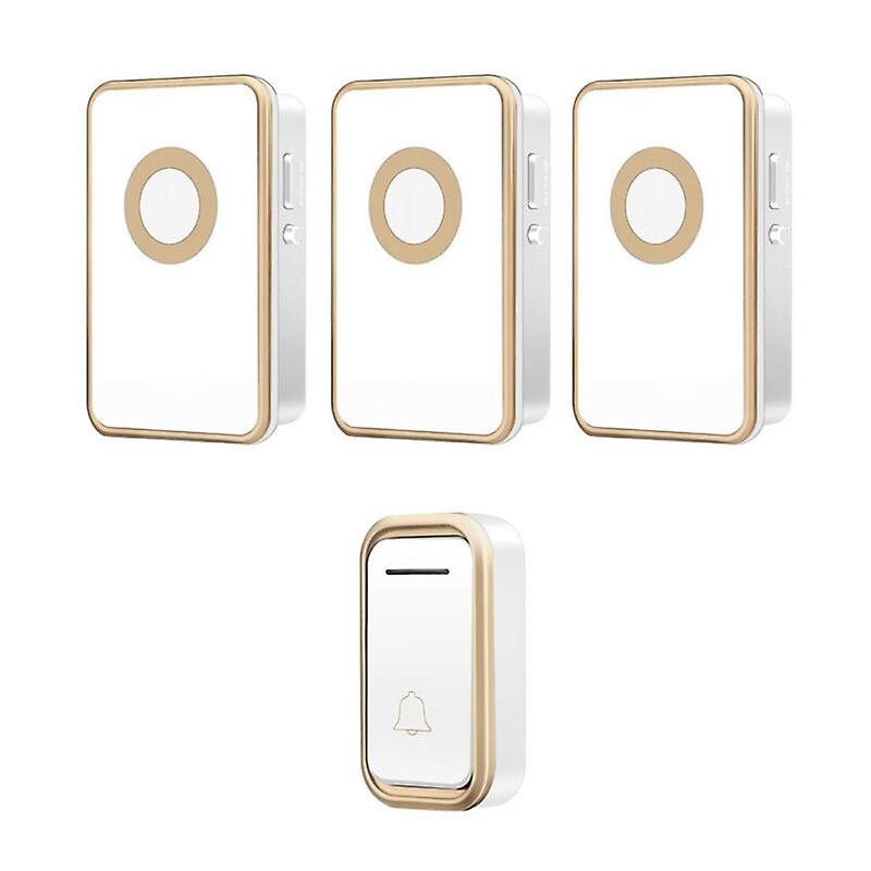 UK/US/EU Plug Wireless Doorbell 3 Volume Levels 3 Receivers+1 Transmitter