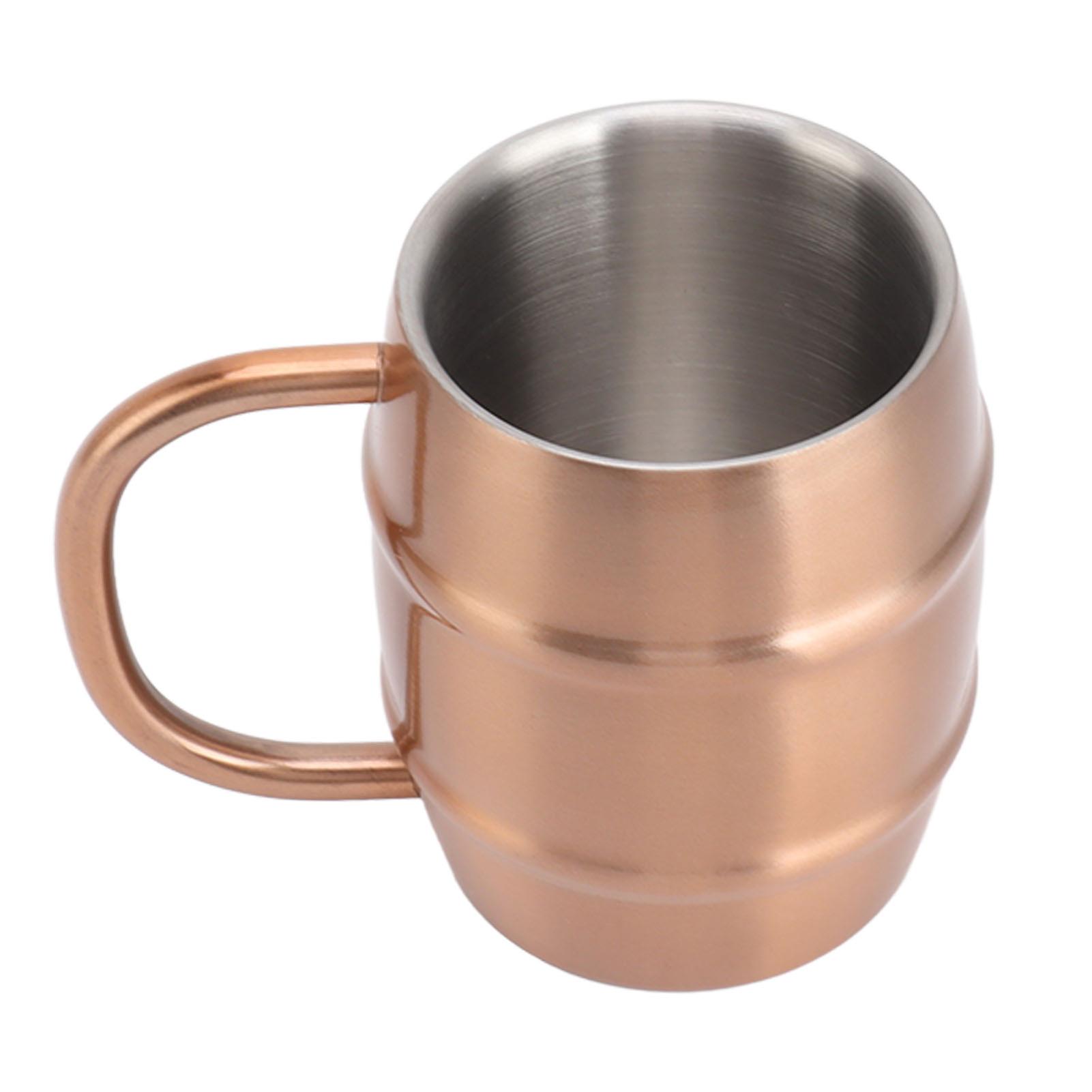 Stainless Steel Double-Layer Insulated Beer Mug: Enjoy Multipurpose Comfort and Safety with Ergonomic Design(Copper Color)
