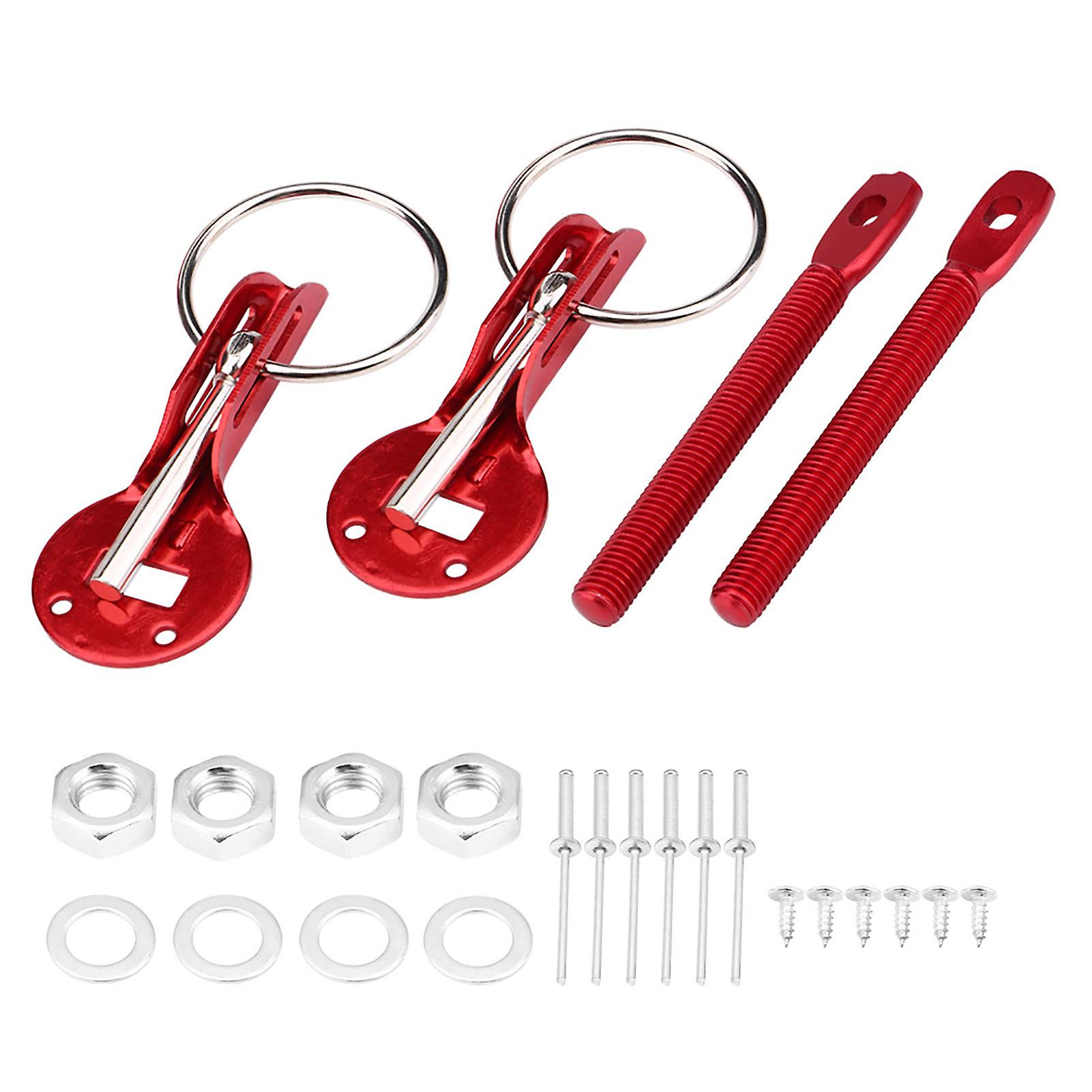 Universal Racing Sports Car Hood Lock Pin Kit Red