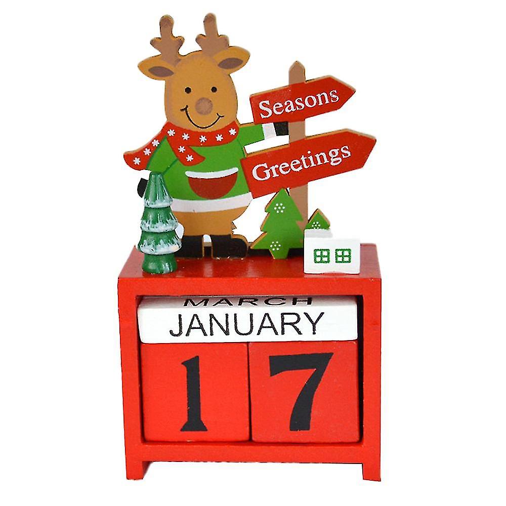Christmas Countdown Advent Calendar With Number Wooden Blocks, Countdown To Christmas, Desk Calendar