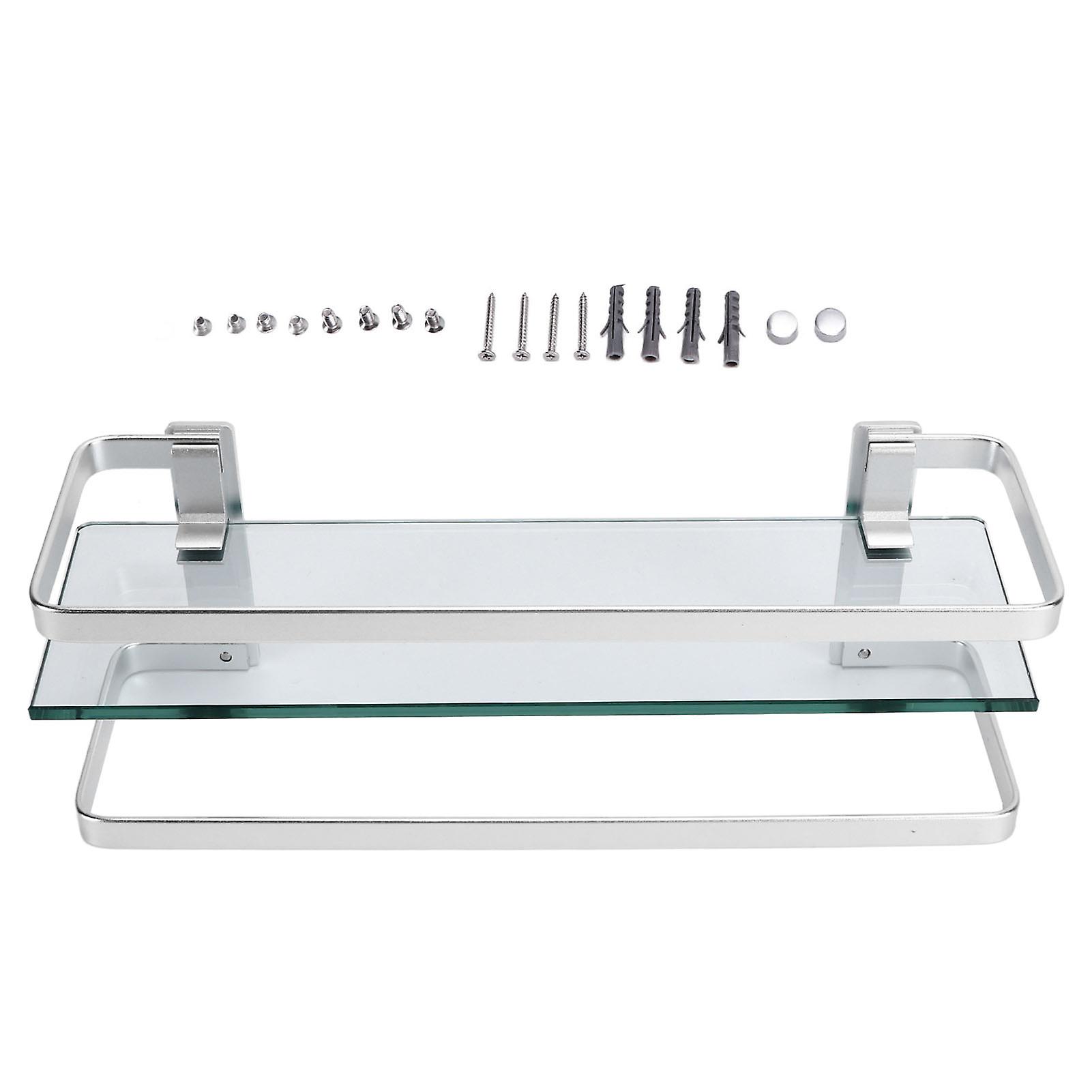 Multifunctional Bathroom Organizer, Upgraded Rustproof Frame Extra Thick Glass Shelf, Easy Installation for Space Saving Storage