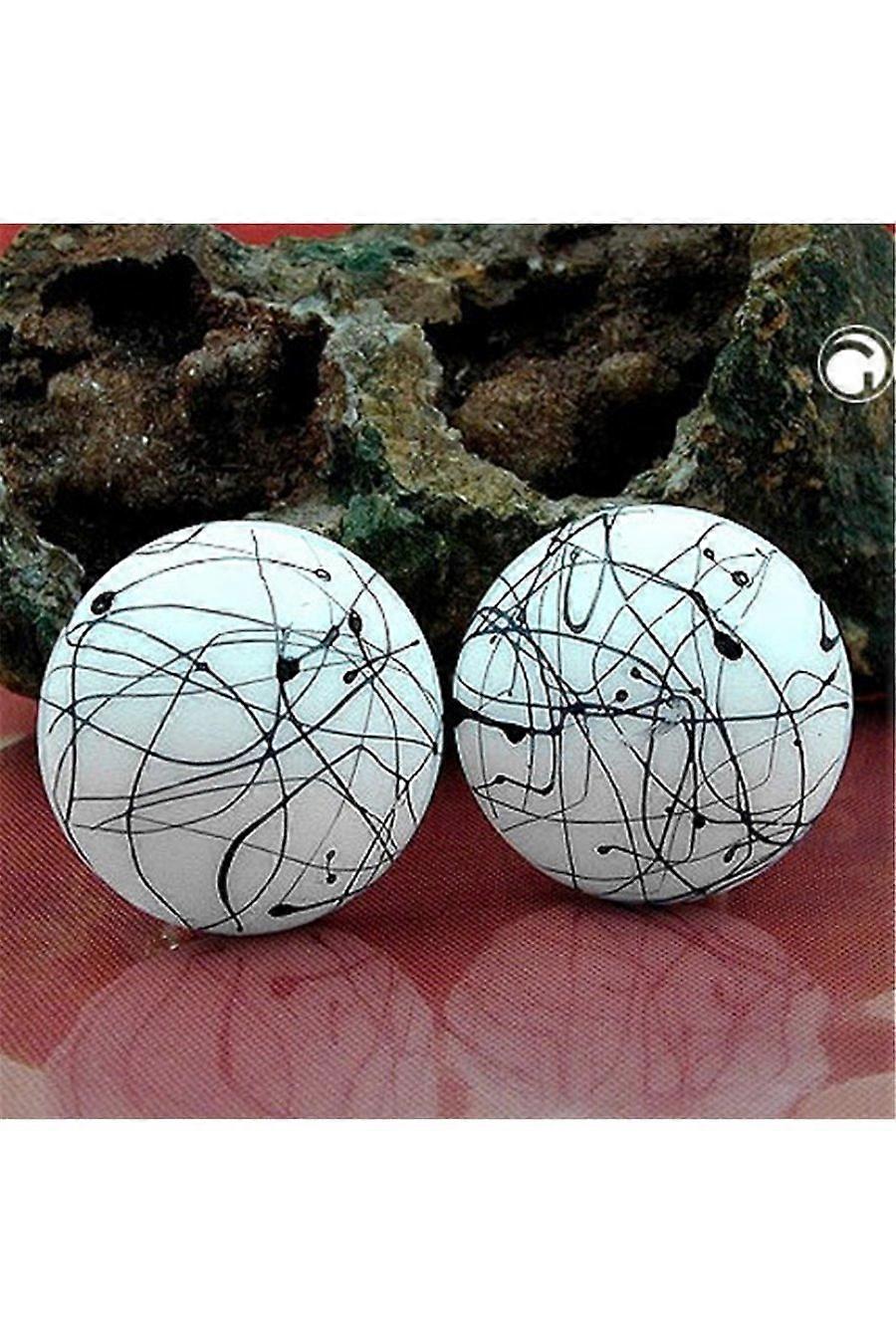 Earring Clip-on Black Silver - Gl01841