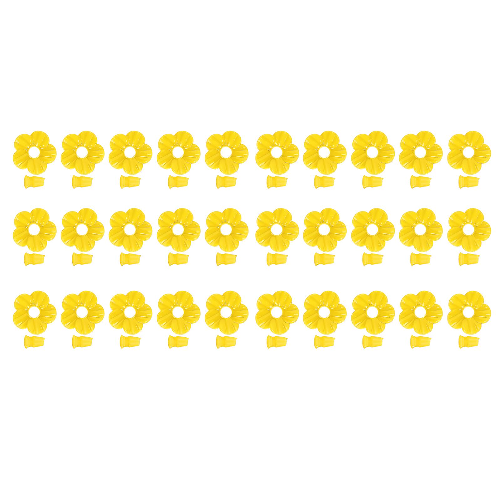 30 Sets Multicolor Replaceable Hummingbird Feeder Flowers, Unique Bird Feeder Flower Accessories for Garden and Outdoor Use Yellow
