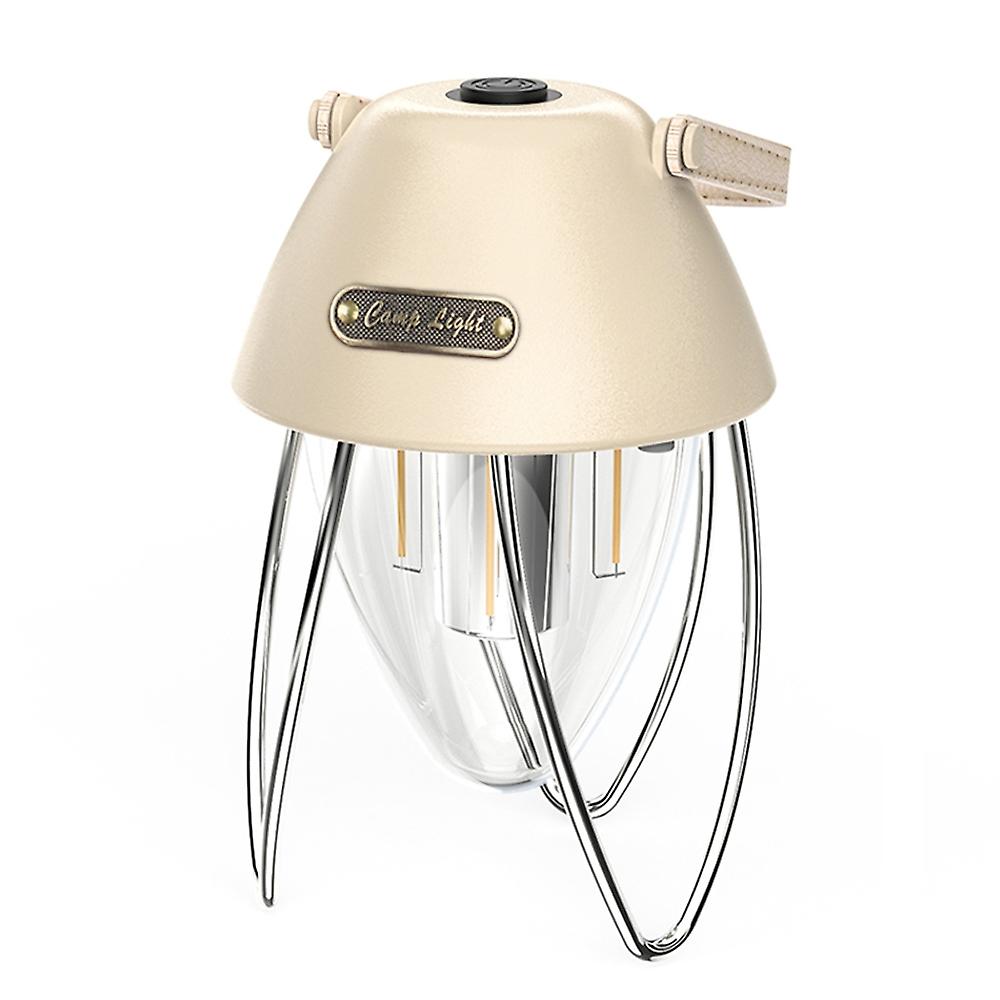 Retro Camping Light USB Rechargeable Campsite Light LED Tent Lamp Waterproof with 3 Light Modes Step