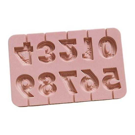 Practical High Temperature Resistant DIY Lollipop Flexible Numeric Shaped Modeling Chocolate Candy Mould for Home Baking Mold