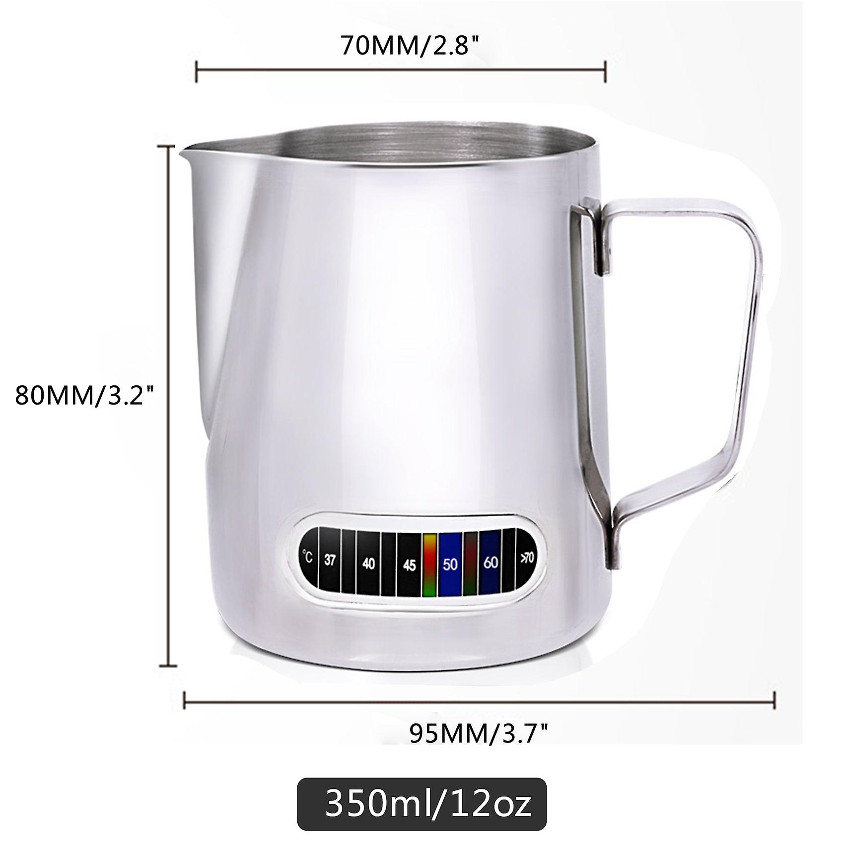 12/20Oz Frothing With Temperature Display Stainless Steel Milk Frother Pitcher Jug Cup For Latte Art Barista