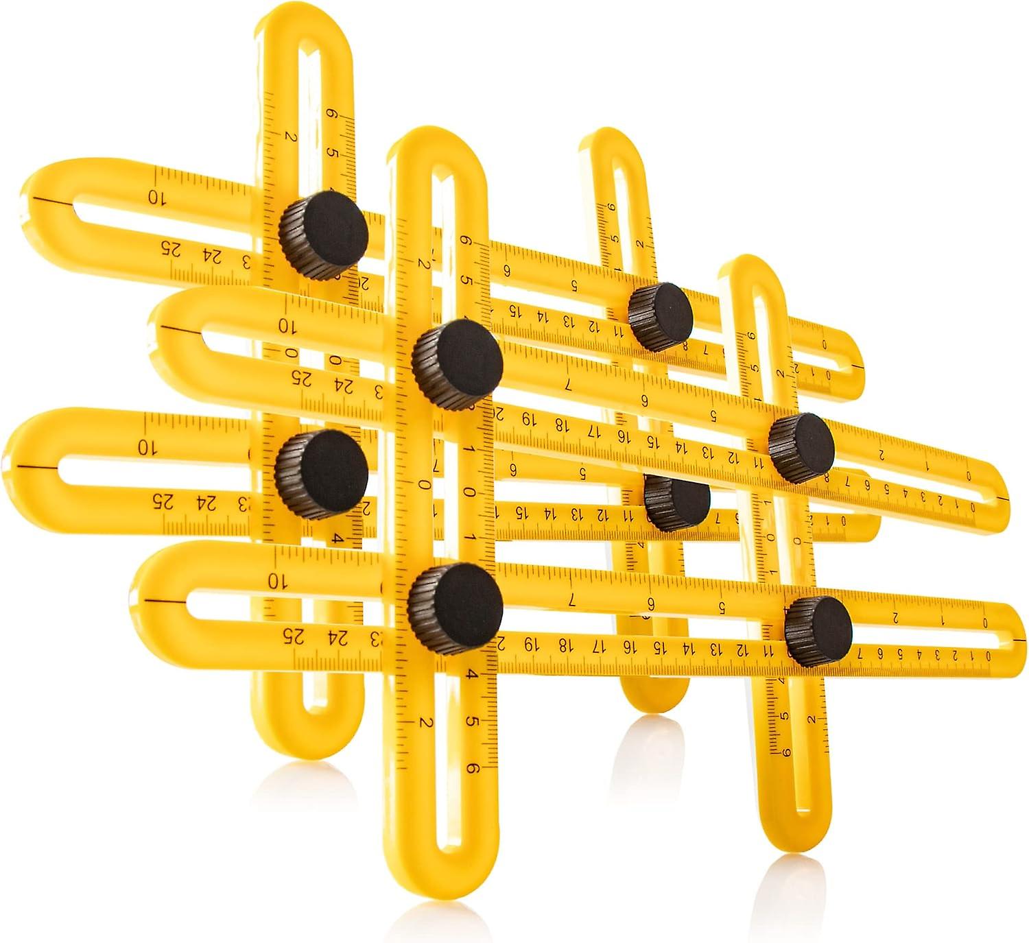 (2 pieces - Yellow) 2X Angle Template - Multi-Angle - 8-sided multifunctional ruler - Angle Measuri