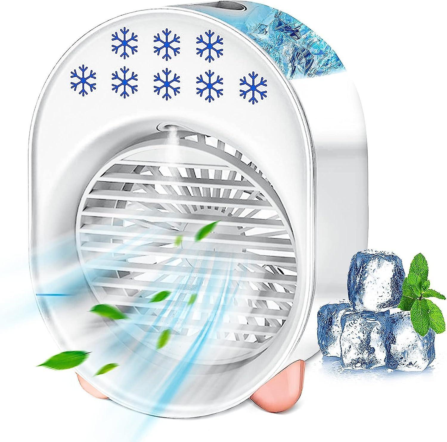 Portable Air Conditioner, Quiet Mobile Air Conditioner, Mini Humidifier Fan, USB 3 in 1 Portable Air