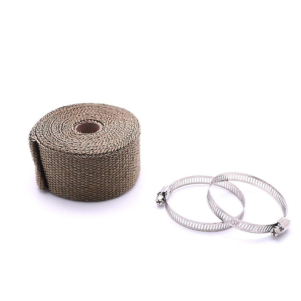 5m Moto Thermal Exhaust Header Pipe Tape Heat Insulating Anti-hot Wrap Tape Fireproof Cloth Roll Wit