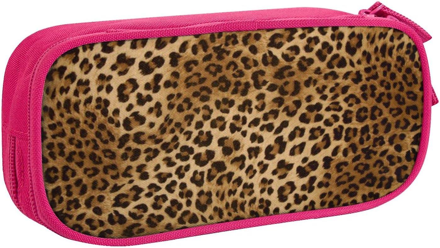 لطيف ليوبارد حقيبة قلم رصاص كبيرة مع 2 مقصورات قلم رصاص حقيبة حقيبة قلم رصاص منظم للبنات والبنين والطلاب والمدرسة المكتبية الكلية - مقاس واحد671