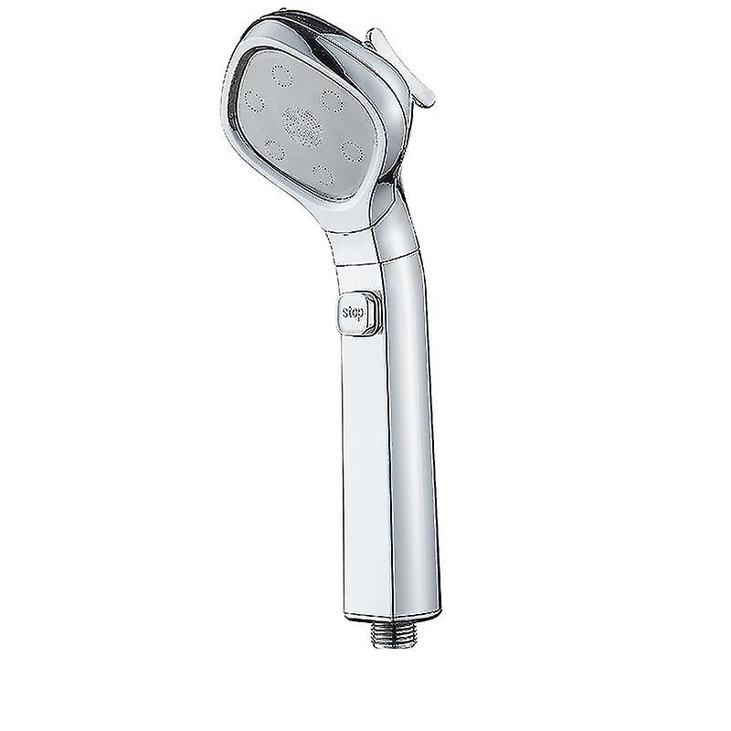 4 Gear Pressurized Shower 4 Water Modes With 1 Click 1 Key To Stop Water(silver)