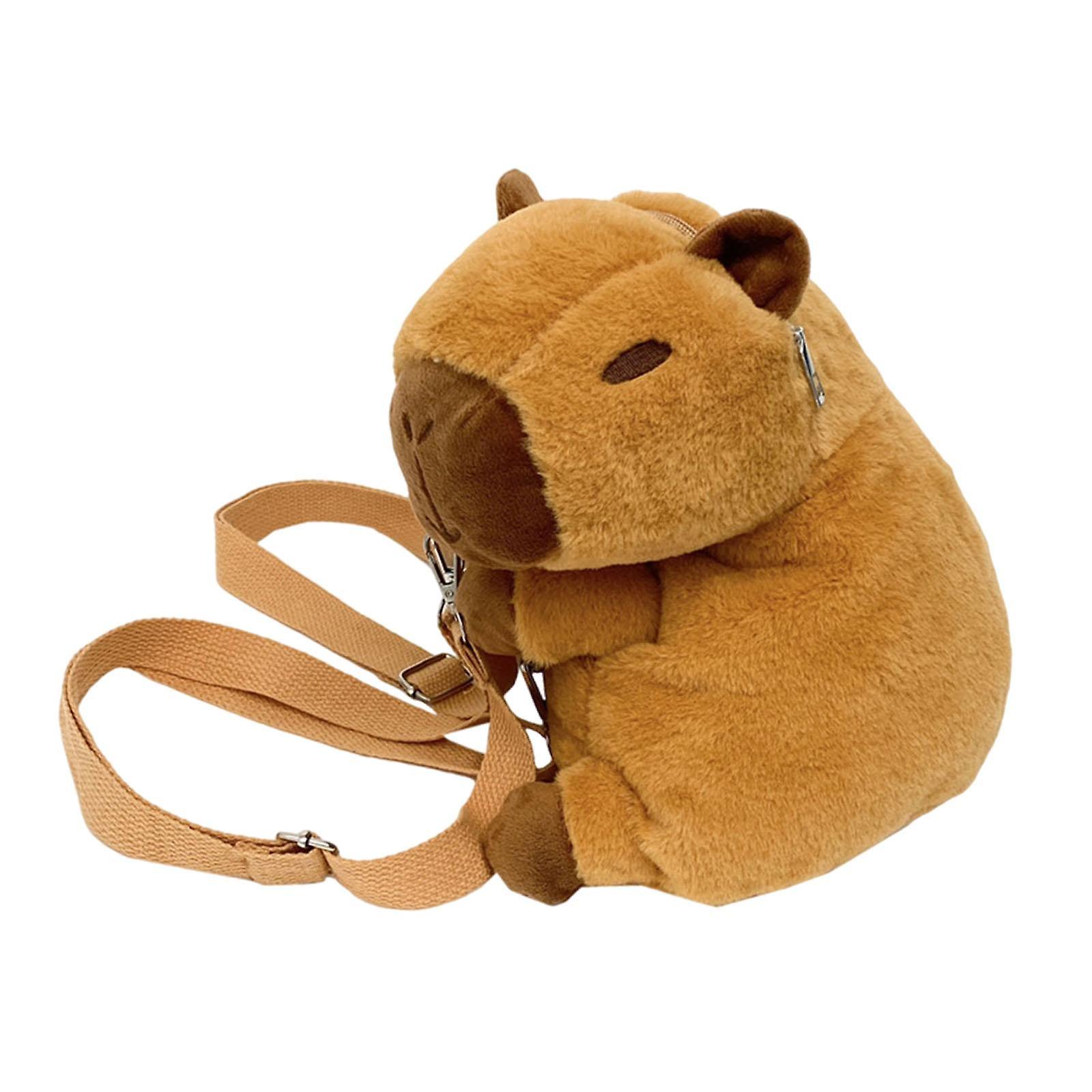 Plysch Capybara Ryggsäck Ryggsäck Söt Djur Ryggsäck för Kvinnor Flickor Casual