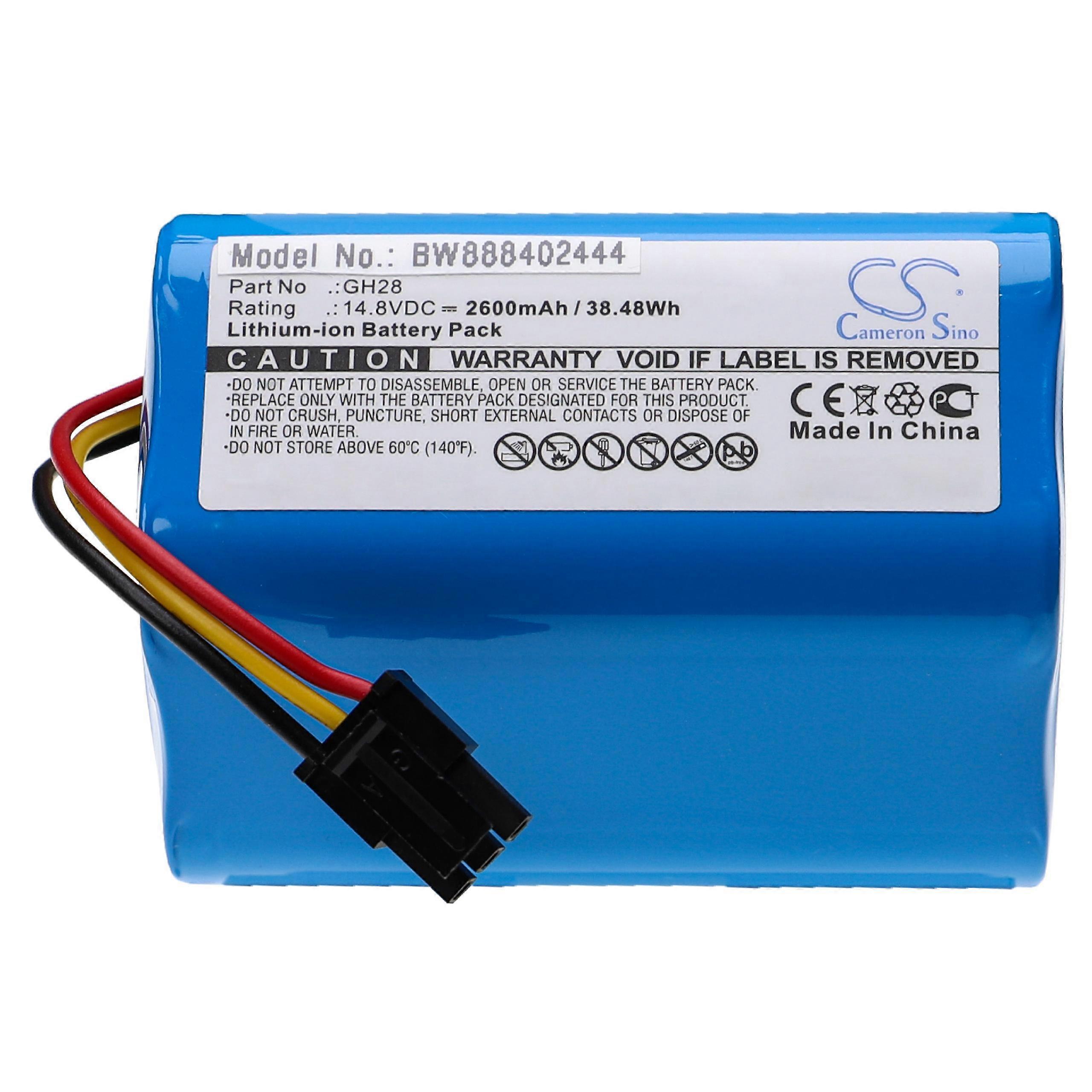 vhbw Akku kompatibel mit Haier TAB-T331, TAB-T322 Plus, TAB-QT330B, TAB-QT330, TAB-T520, TAB-T335 Staubsauger Blau (2600 mAh, 14,8 V, Li-Ion)