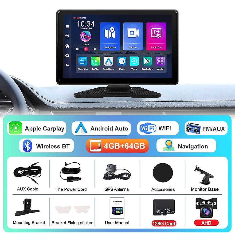 Android 13 Carplay Portable Smart Player 9 " Carplay Android Auto Monitor Navigation Gps Wifi Airplay Screen Dashbord