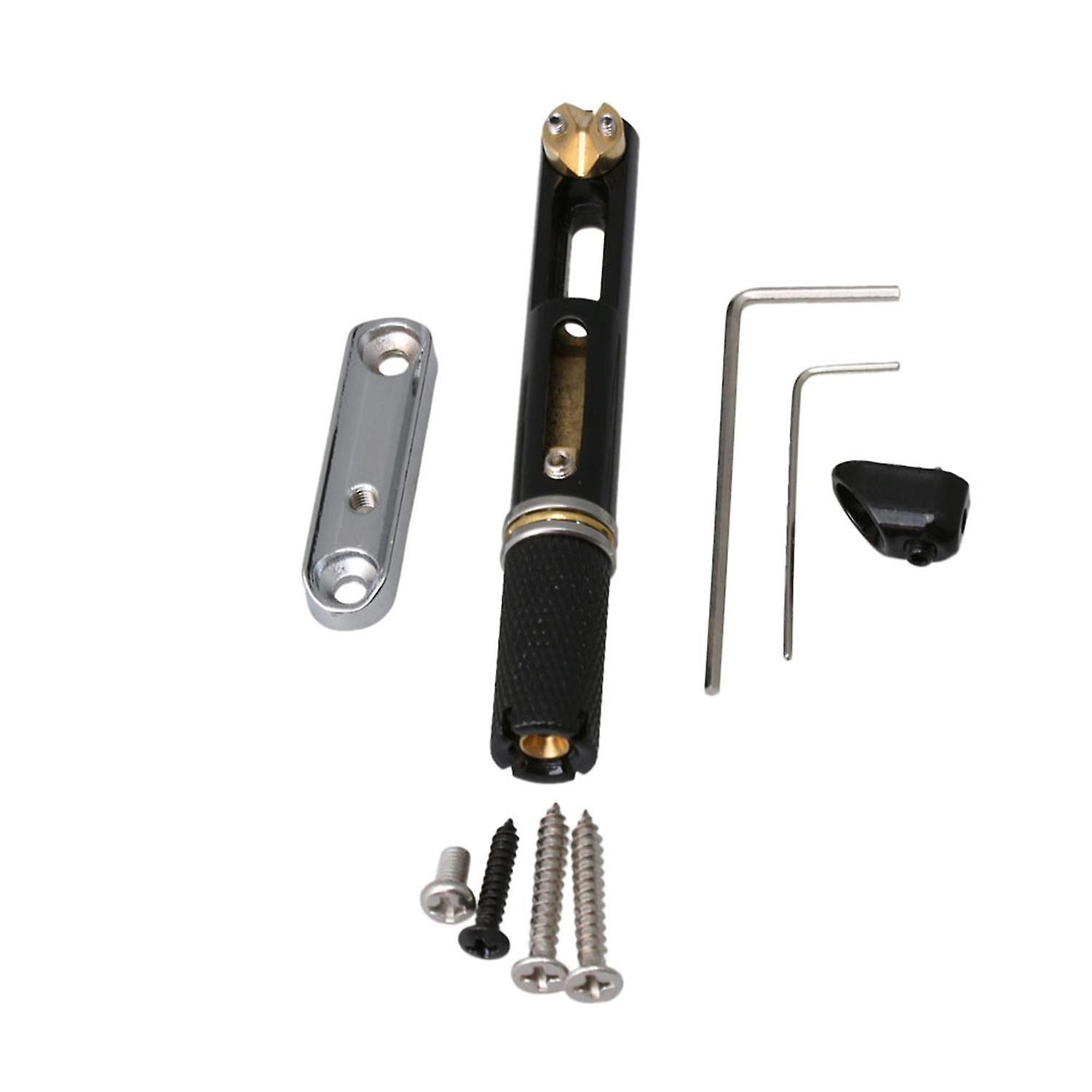 For 7.6cm One Set 5 string Single Headless Bass Bridge In Black and Nickel WS2217