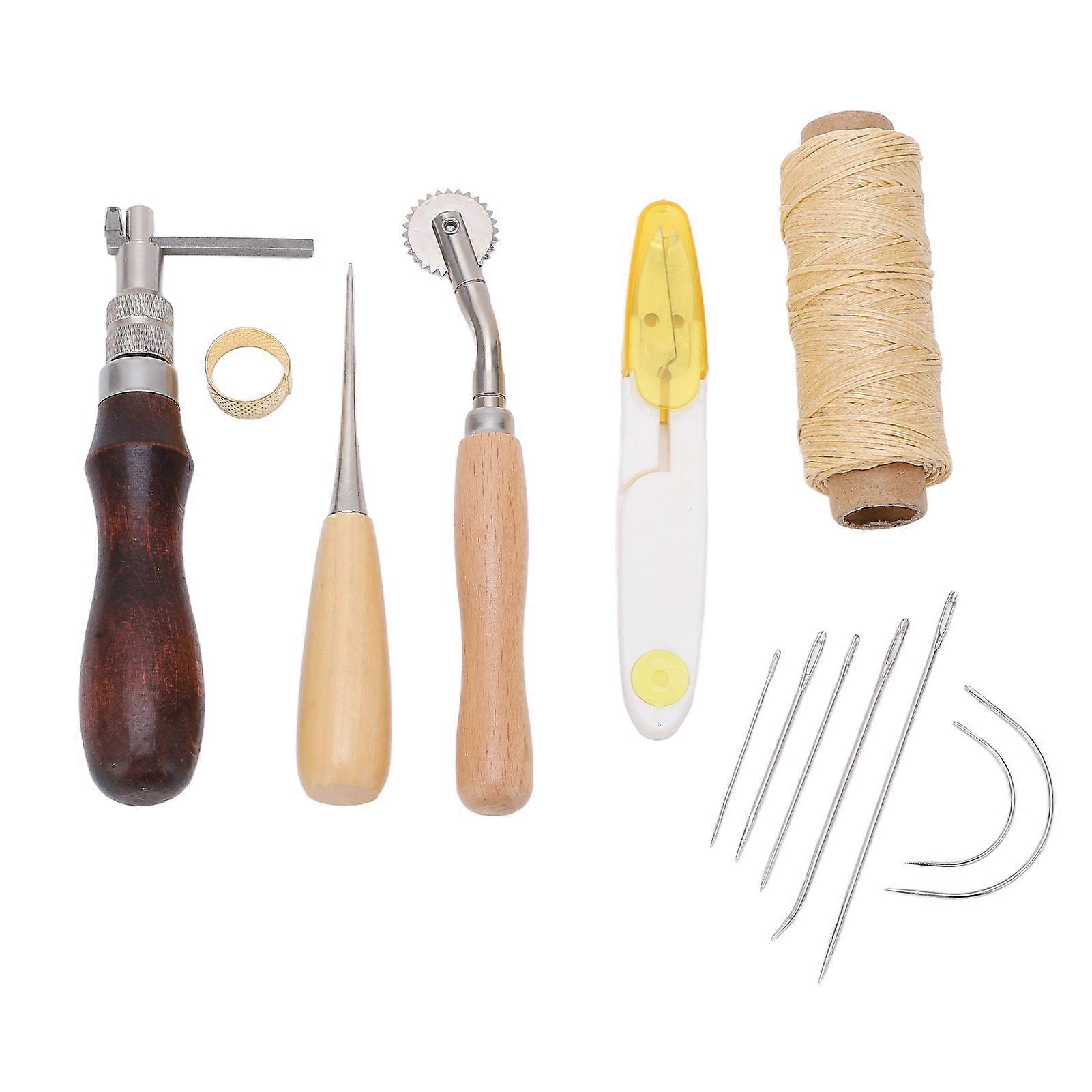 Leather Tool Set Practical Diy Multifunction Cutting Leather Art Tool Leather Goods Wax Thread Hand Sewing Set